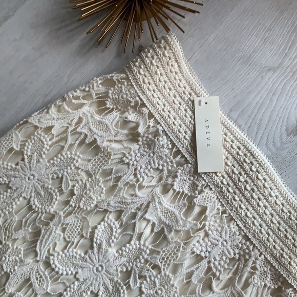 Adiva cream crochet skirt size m NWT bohemian Victorian vintage style beach - Picture 8 of 11